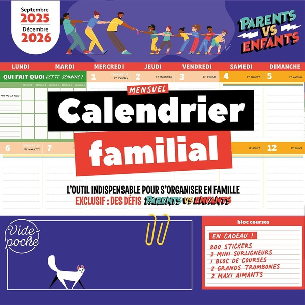 Emprunter Grand calendrier familial mensuel - Edition septembre 2025 - décembre 2026 livre