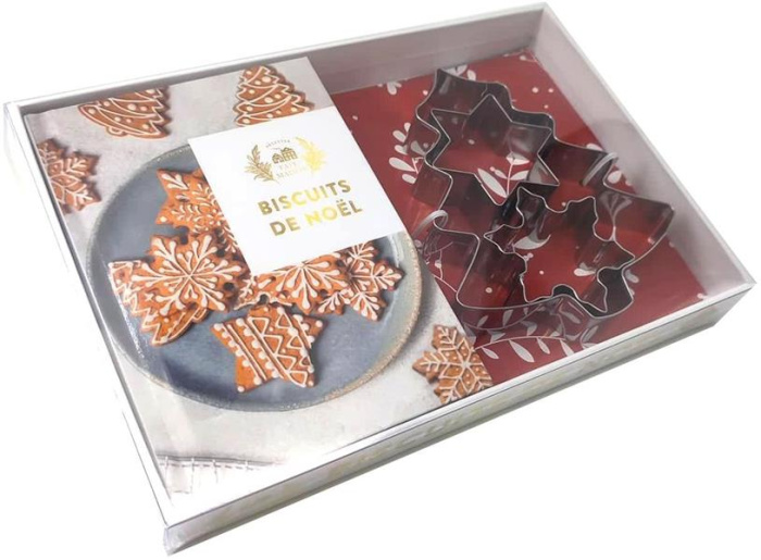 Emprunter Coffret Biscuits de Noël. Le livre de recettes avec 3 emporte-pièces sapin, flocon et étoile en inox livre