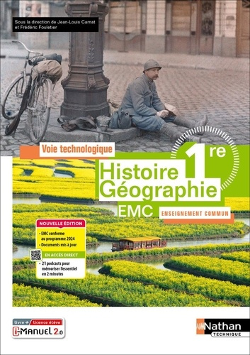 Emprunter Histoire Géographie EMC 1re Voie technologique. Enseignement commun livre
