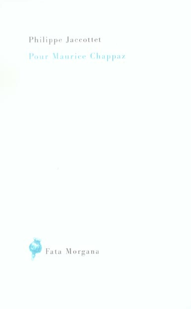 Emprunter Pour Maurice Chappaz livre