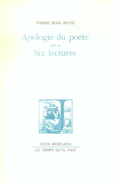 Emprunter Apologie du poète. Suivi de Six lectures livre