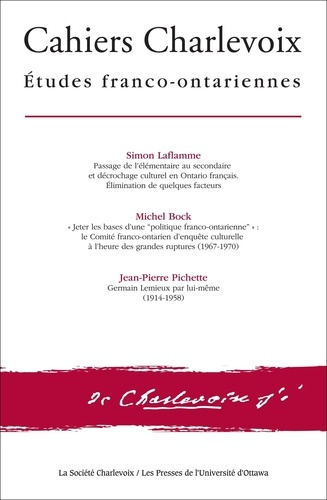 Emprunter Cahiers Charlevoix 9. Études franco-ontariennes livre