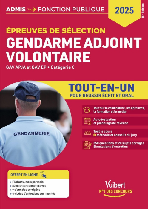 Emprunter Epreuves de sélection Gendarme adjoint volontaire. GAV APJA et EP - Catégorie C, Edition 2025-2026 livre