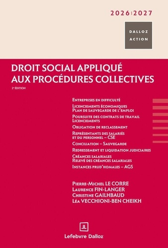Emprunter Droit social appliqué aux procédures collectives. Edition 2026-2027 livre