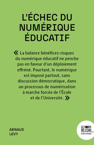 Emprunter L'échec du numérique éducatif livre