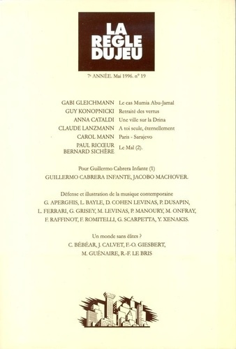 Emprunter La Règle du jeu N° 19 livre