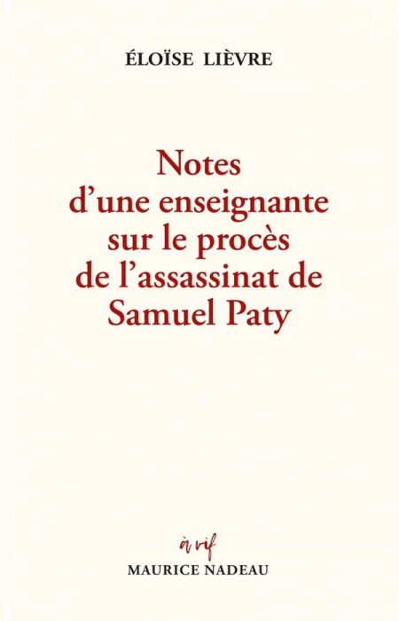 Emprunter Notes d'une enseignante sur le procès de l'assassinat de Samuel Paty livre