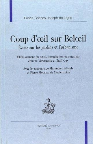 Emprunter COUP D'OEIL SUR BELOEIL. ECRITS SUR LES JARDINS ET L'URBANISME. livre