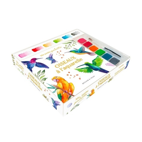Emprunter Ma petite palette Oiseaux à l'aquarelle. Coffret avec 10 planches prêtes-à-peindre, une palette de 6 livre