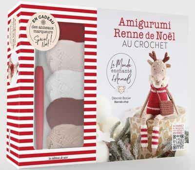 Emprunter Amigurumi Renne de Noël au crochet. Coffret avec 5 pelotes de laine et un crochet livre