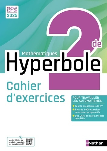 Emprunter Mathématiques 2de Hyperbole. Cahier élève, Edition 2025 livre