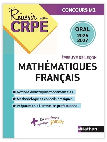 Emprunter Oral Maths-Français. Epreuve de leçon, Edition 2026-2027 livre