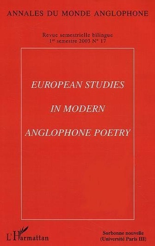 Emprunter Annales du monde anglophone N° 17, premier semestre 2003 : European Studies in Modern Anglophone Poe livre