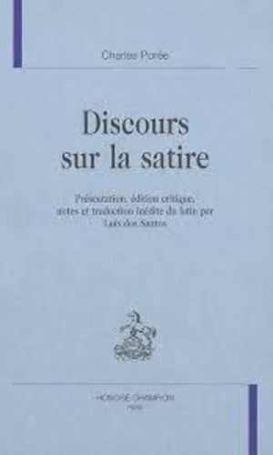 Emprunter DISCOURS SUR LA SATIRE. livre