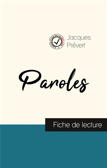 Emprunter Paroles. Fiche de lecture livre