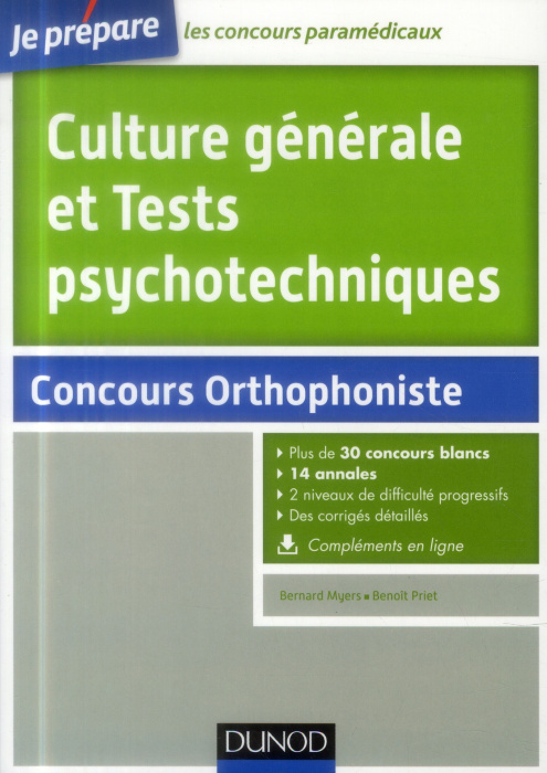 Emprunter Culture générale et tests psychotechniques au concours orthophonie livre
