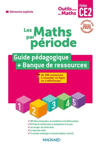 Emprunter Les Maths par période Outils pour les maths CE2. Guide pédagogique Banque de ressources, Edition 2 livre