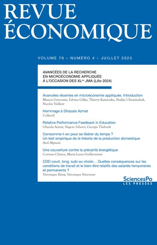 Emprunter Revue économique Volume 76 N°4, septembre 2025 livre