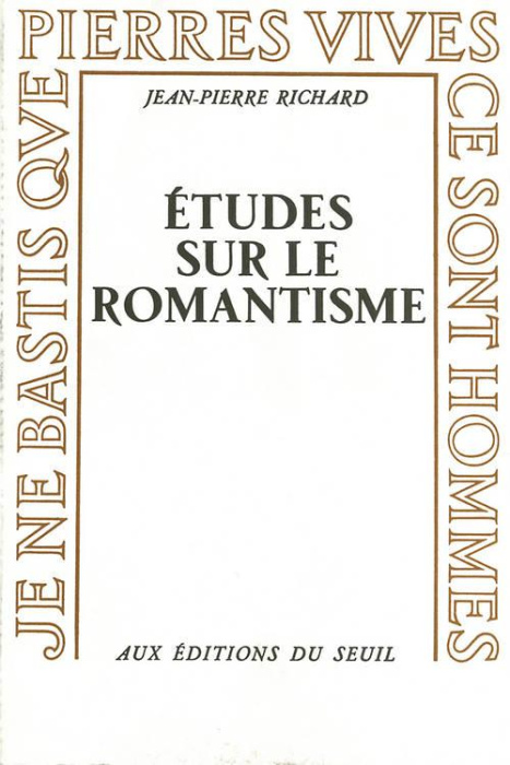 Emprunter ETUDES SUR LE ROMANTISME livre