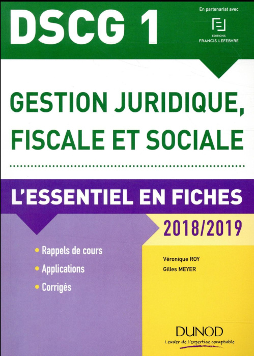 Emprunter Gestion juridique, fiscale et sociale DSCG 1. Edition 2018-2019 livre