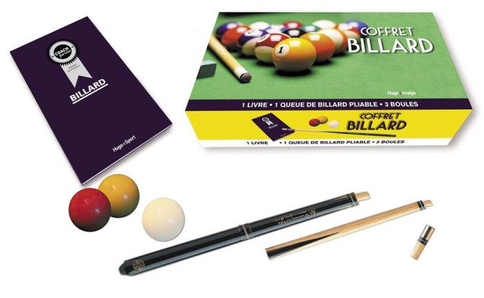 Emprunter Coffret billard. 1 livre 1 queue de billard démontable 1 bleu 1 gant livre