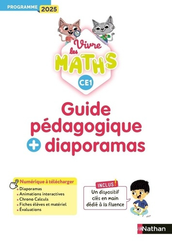 Emprunter Vivre les maths CE1. Guide pédagogique Diaporamas, Edition 2025 livre