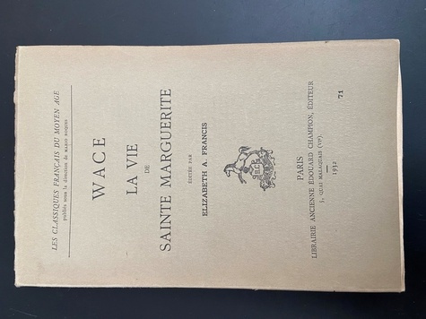 Emprunter LA VIE DE SAINTE MARGUERITE. EDITE PAR ELISABETH A. FRANCIS. (1932). livre
