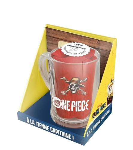 Emprunter One Piece - A la tienne capitaine ! Coffret avec 1 paire de chaussettes, 1 chope en verre et 1 livre livre