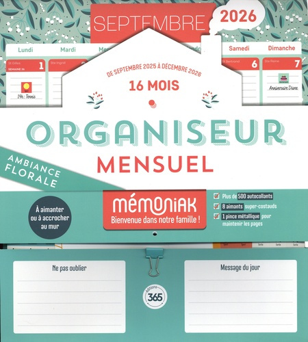 Emprunter Organiseur calendrier mensuel aimanté. Ambiance florale, Edition 2025-2026 livre