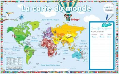 Emprunter La carte du monde. Avec une zone effaçable pour s'entraîner livre