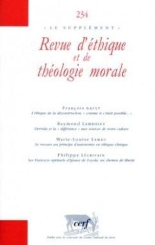 Emprunter Revue d'éthique et de théologie morale N° 234, Juin 2005 livre