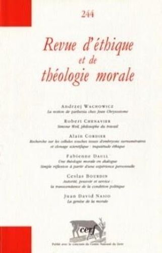 Emprunter Revue d'éthique et de théologie morale N° 244 livre