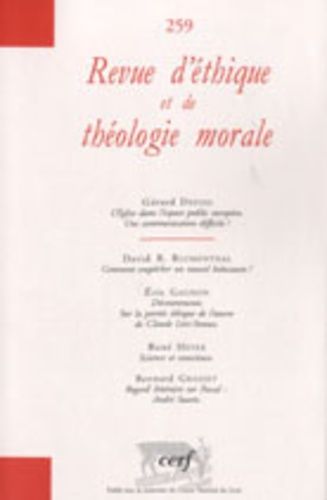 Emprunter Revue d'éthique et de théologie morale N° 259, Juin 2010 livre