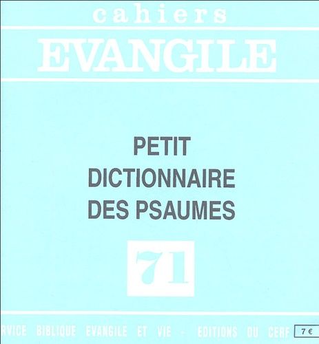 Emprunter Cahiers Evangile N° 71 : Petit dictionnaire des psaumes livre