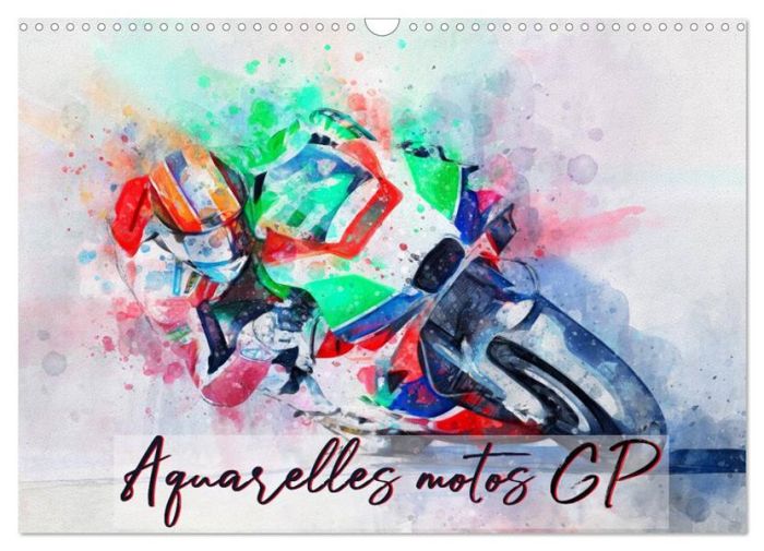 Emprunter Aquarelles motos GP (Calendrier mural 2024 DIN A3 vertical), CALVENDO calendrier mensuel. Série de 1 livre