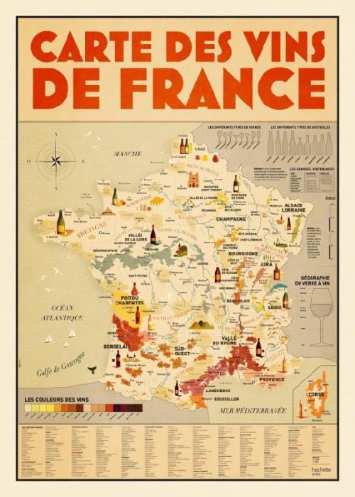 Emprunter La carte des vins de France. Un poster géant informatif et décoratif livre