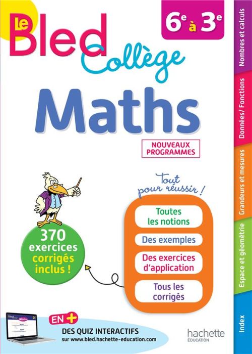 Emprunter Maths 6e à 3e Le Bled Collège. Edition 2019 AE livre