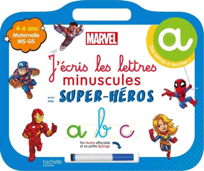Emprunter J'écris les lettres minuscules avec mes super-héros. Maternelle MS-GS. Avec un feutre effaçable et s livre