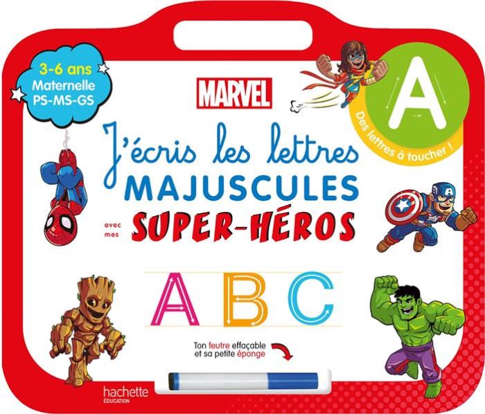 Emprunter J'écris les lettres majuscules avec mes super-héros. Maternelle PS-MS-GS. Avec un feutre effaçable e livre