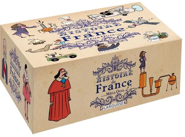 Emprunter Histoire de France - Méga quiz. Contient : 100 cartes, 1 sablier, 1 plateau de jeu avec une aiguille livre