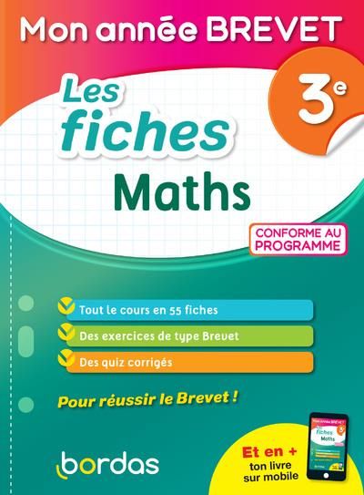 Emprunter Les fiches Maths 3e. Edition 2021 livre
