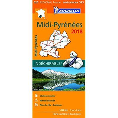 Emprunter 525 Midi Pyrénées 2018 indéchirable 1:200000 livre