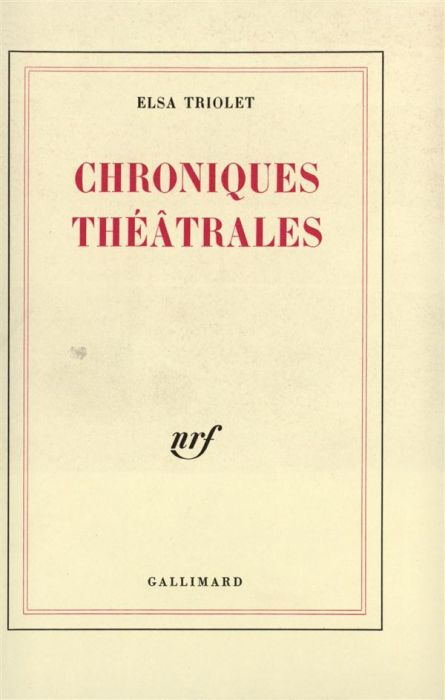 Emprunter Chroniques théâtrales ( les lettres françaises 1948-1951 ) livre