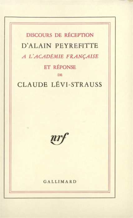Emprunter Discours de réception à l'Académie française et réponse de Claude Lévi-Strauss livre