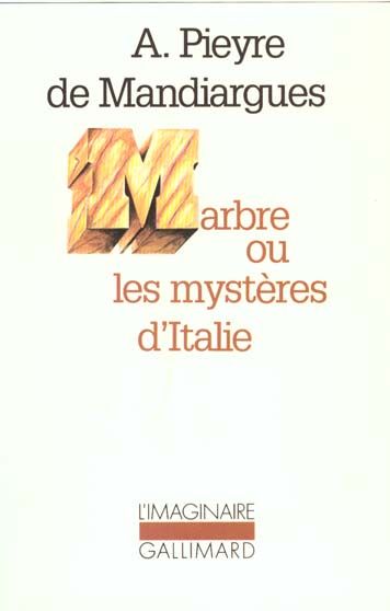 Emprunter Marbre ou les Mystères d'Italie livre