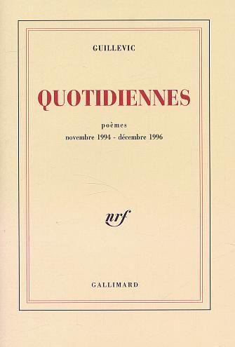 Emprunter Quotidiennes. Poèmes, novembre 1994 - décembre 1996 livre