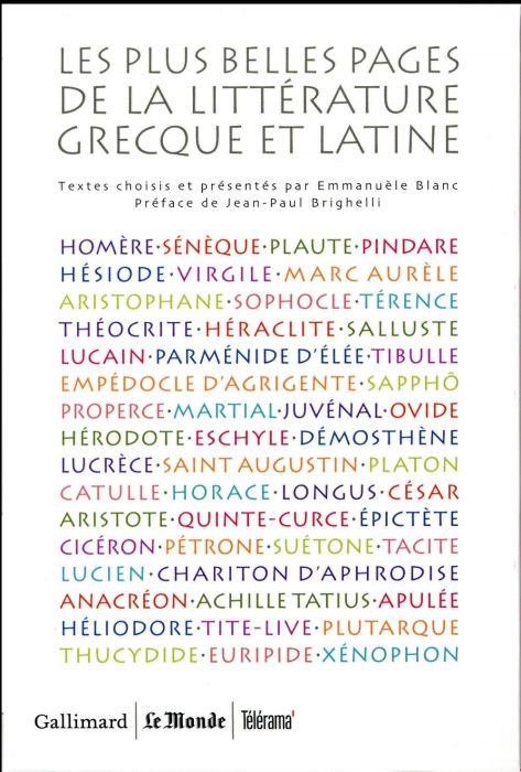 Emprunter Les plus belles pages de la littérature grecque et latine. Coffret en 5 volumes : Poésie %3B Théâtre %3B livre