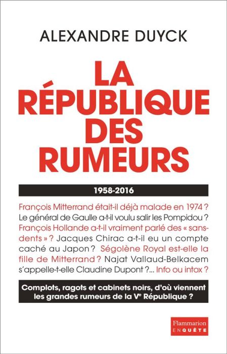 Emprunter La République des rumeurs (1958-2016) livre