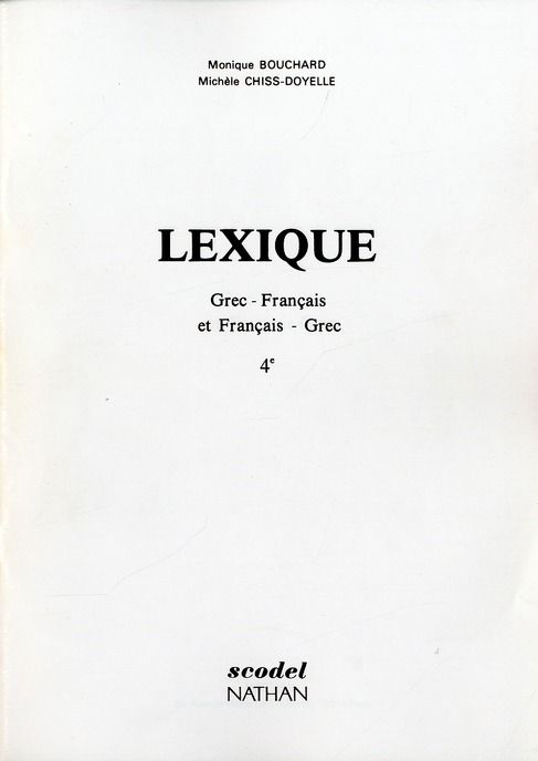 Emprunter Grec 4e Lexique. Grec-Francais et Français-Grec livre