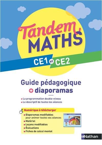 Emprunter Mathématiques CE1 et CE2 Tandem. Guide pédagogique + Diaporamas, Edition 2023 livre